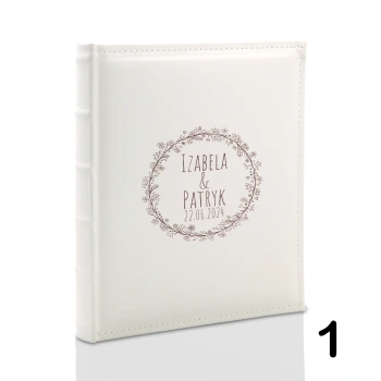 Album ślubny, wklejany, 60 kremowych stron, personalizowany, 12 wzorów